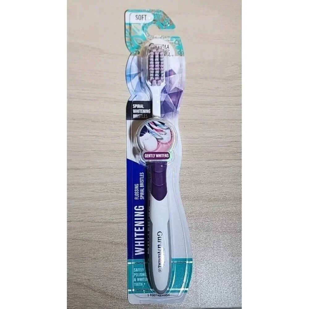 GuruNanda Gentle Giant Whitening Toothbrush – Soft Flossing Spiral Bristles – 1